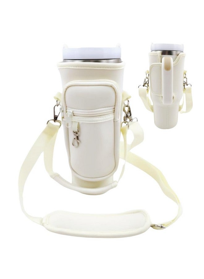 Water Bottle Cup Holder for Stanley Quencher with Stroller Handle and Shoulder Straps, Zippered Wallet & Accessory Clip  - Image 1