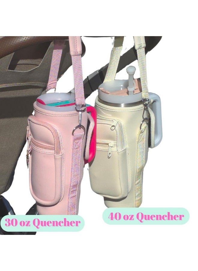 Water Bottle Cup Holder for Stanley Quencher with Stroller Handle and Shoulder Straps, Zippered Wallet & Accessory Clip  - Image 2