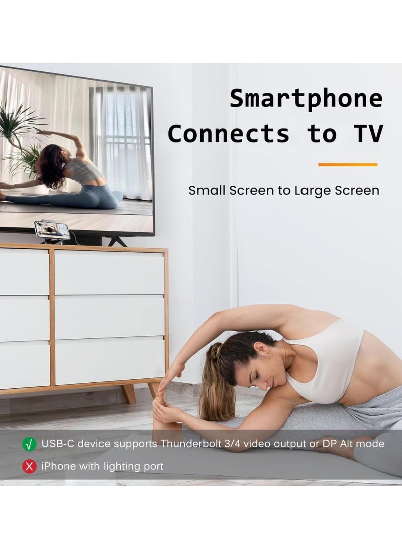 محول USB C إلى HDMI مزدوج، مع محطة توصيل HDMI بدقه 4K@60Hz، مزيل توصيل Type C إلى HDMI لشاشتين، مناسبة لحواسيب MacBook Air/Pro، Dell، HP، Lenovo، Chromebook، Surface USB Type C. - Image 4