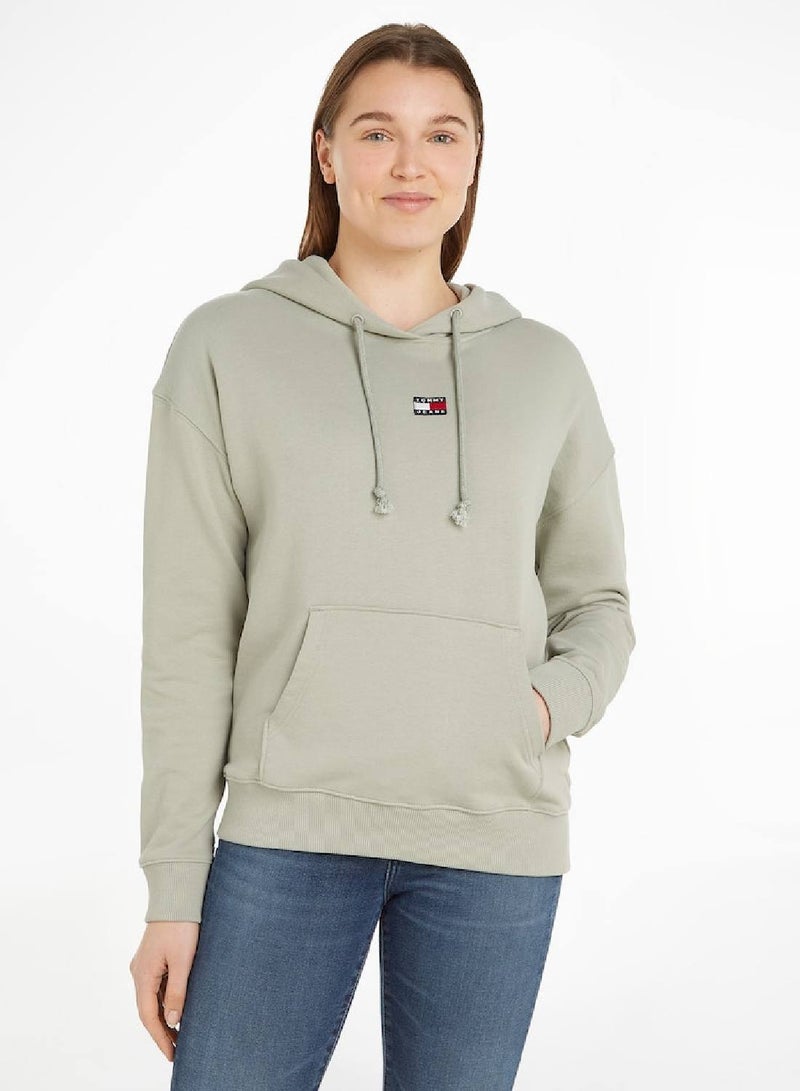 TOMMY JEANS Drawstring Boxy Zip-Thru Hoodie Sweatshirt - Image 1