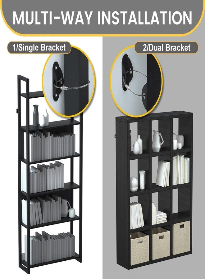 KLIZNIL Furniture Secure Straps for Dresser Cabinet Bookshelf, Baby Safety Proofing Metal Furniture Anchors Kit Wall Anchor for Cabinet, Wardrobe, Drawers, Bookshelf - Image 2