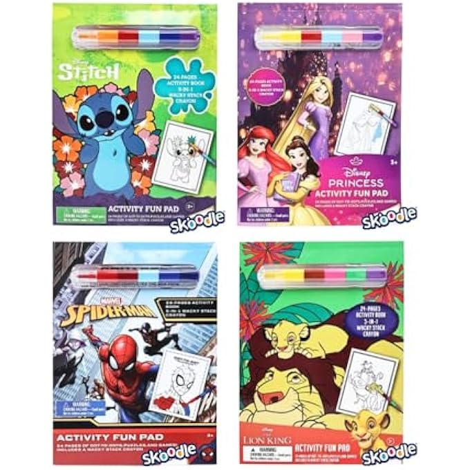 DISNEY STITCH ACTIVITY FUN PAD WITH 5 IN 1 STACKABLE CRAYON | 24 PAGES OF PUZZLE, MAZES, DOT-TO-DOTS | AGE 3+ - Image 5
