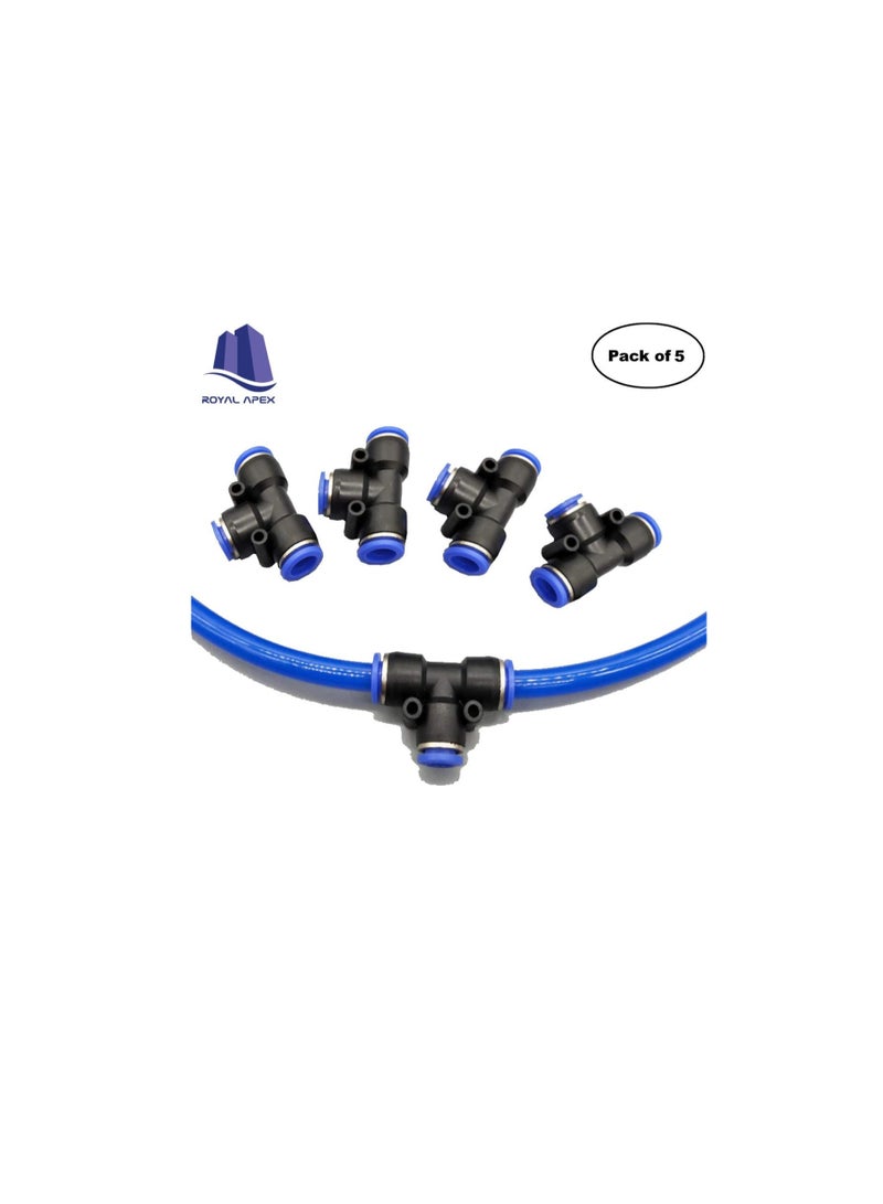 PU Pipe & Fittings Polyurethane | Pneumatic Pipe Push in to Connect Fittings (Tee - Pack of 5, 12mm) - Image 2
