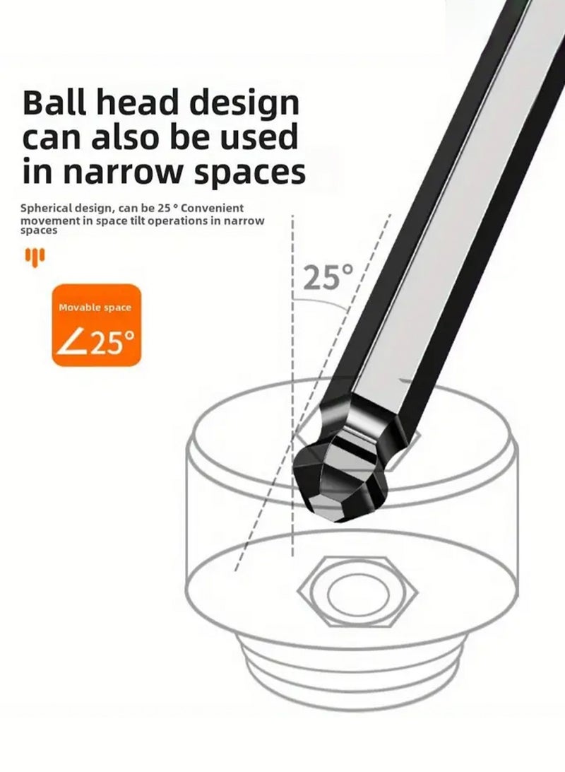 جي جوت 18 piece hex wrench set (including booster) - The internal hex wrench set is made of heat-treated steel and , with torque handle, high lever, long and short keys, and can be used for home repair, car repair, bicycle repair, etc - Image 5