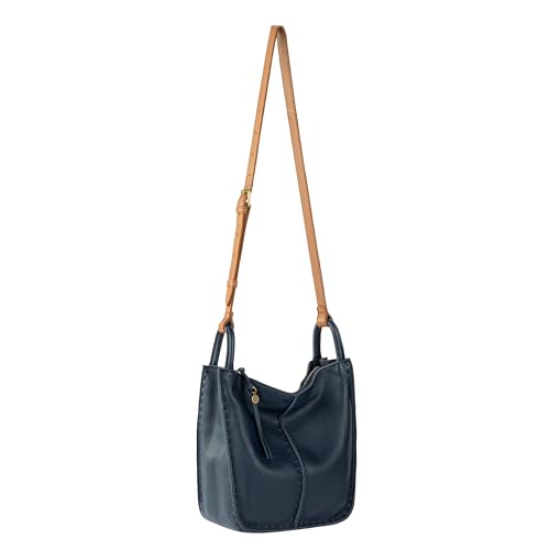 The Sak Los Feliz Crossbody Bag in Leather, Lined Purse with Single Adjustable Shoulder Strap, Indigo - Image 4