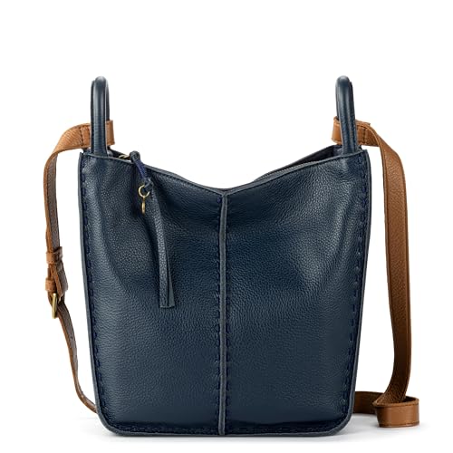 The Sak Los Feliz Crossbody Bag in Leather, Lined Purse with Single Adjustable Shoulder Strap, Indigo - Image 1