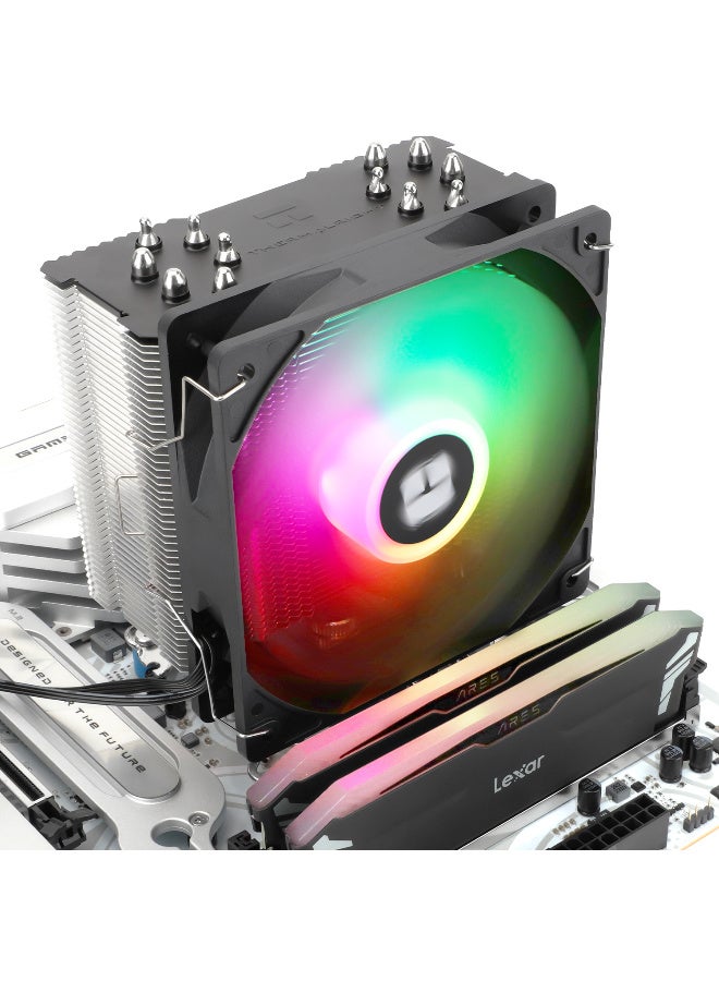 Thermalright Burst Assassin 120 SE ARGB CPU Cooler, 6 Heat Pipes Heatsink Cooler, 12cm PWM Fan CPU Air Cooler, AGHP Technology, for Intel LGA1851/1700/115X/1200 - Image 4