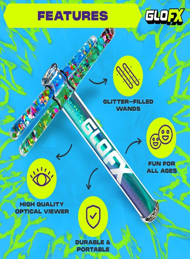 جلو اف اكس لعبة أنبوبية من GloFX Aurora Borealis Liquid X Kaleidoscope - عصا لامعة مزدوجة (أزرق وأزرق مخضر) - تتضمن أنبوبًا وعصيًا وفواصل - لعبة حسية للمراهقين والبالغين من سن 15 عامًا فما فوق - Image 2