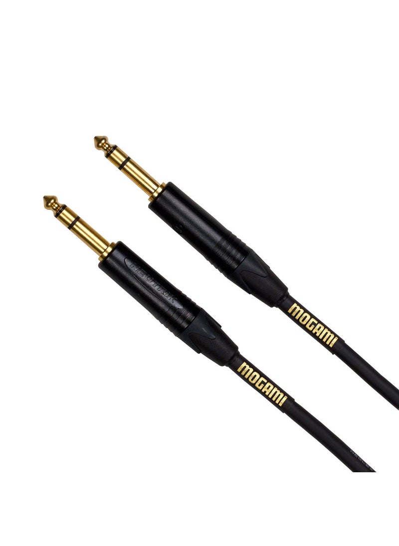 MOGAMI Mogami GOLD TRS-TRS-03 Balanced Audio Patch Cable, 1/4" TRS Male Plugs, Gold Contacts, Straight Connectors, 3 Foot 
