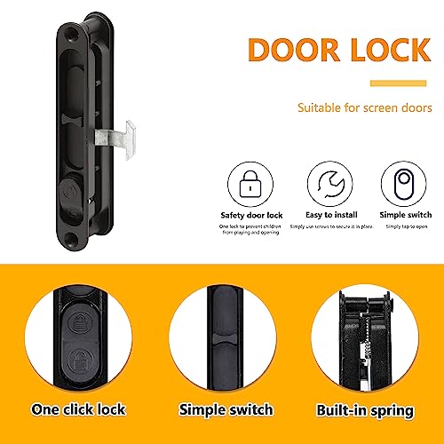 Guardian Built Guardian Sliding Screen Door Latch Black Replacement Latch Kit - Image 3