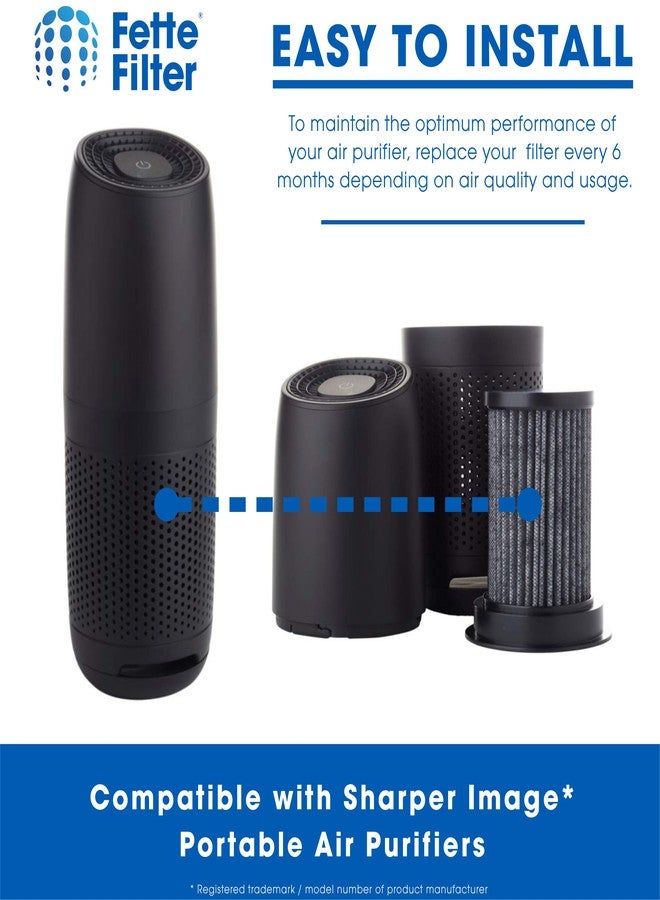 Fette Filter - True Hepa Filter Replacement Compatible with Sharper Image USB powered Portable Air Purifier (2 QTY) - Image 3