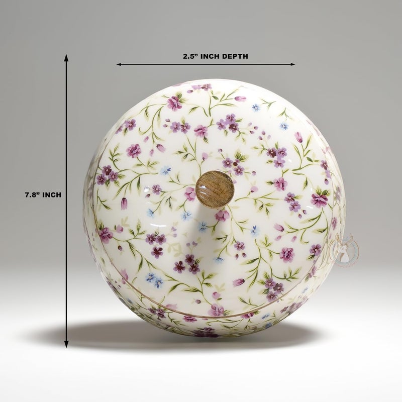 Dreams n Decor Dreams n Decor Wooden Twist Floral Printed Round Acacia Wood Chapati Box Wooden Chapati Casserole Serving Casserole Roti Casket Set of 1  - Image 4