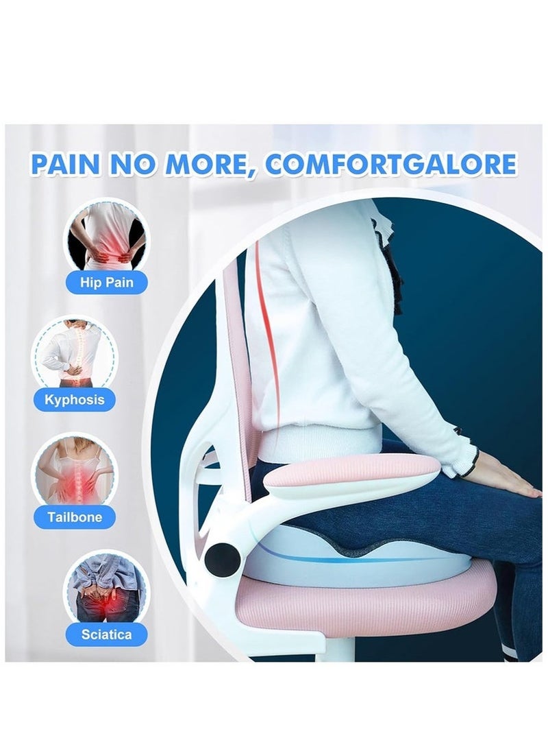 Seat Cushion, Non-Slip Chair Cushion with Memory Foam, Tailbone Cushions for Pressure Relief, Computer & Car Seat Cushion (Black) - Image 2