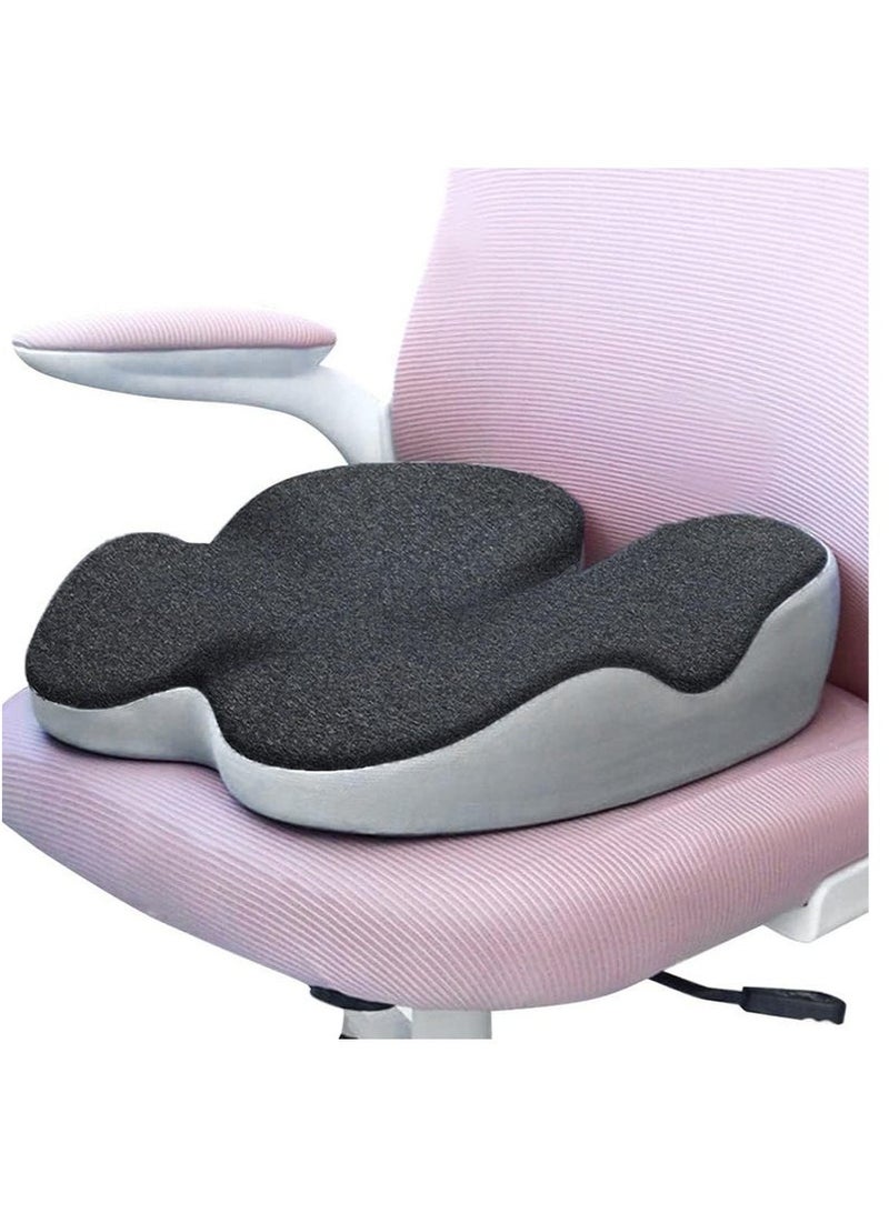Seat Cushion, Non-Slip Chair Cushion with Memory Foam, Tailbone Cushions for Pressure Relief, Computer & Car Seat Cushion (Black) - Image 1