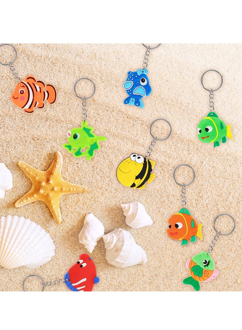 Zikra 12-Pack Colorful Tropical Fish Keychains - Ocean Creature Key Ring Decorations, Ideal for Underwater World Parties, Birthday Favors, School Rewards, and Animal-Themed Baby Showers - Image 5
