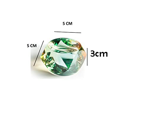 Shuban Stylish Rainbow Acrylic Paper Weight for Office Study Table Stylish Gifting Items (5X5X3 Cm)(Round-2Pcs)(Each Peace Weight -117 Gram), Multicolour - Image 2