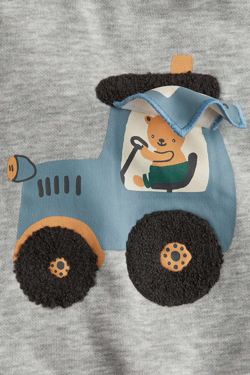 H&M Motif-detail brushed-inside sweatshirt