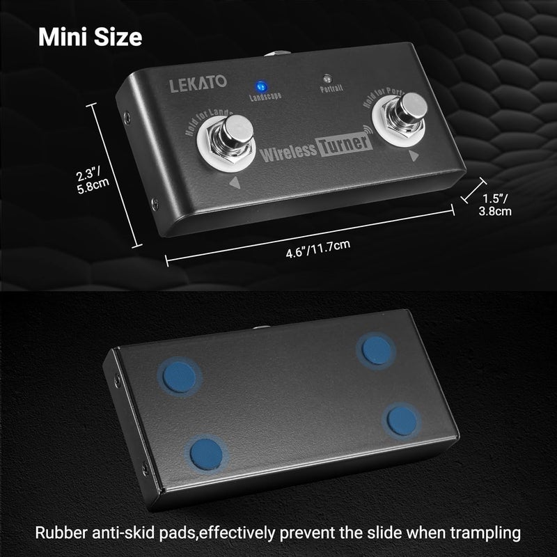 LEKATO Page Turner Pedal Wireless External Page Tuner Pedal for Guitar Looper with Multi Loops and Smartphones Tablets with Andriod System - Image 4