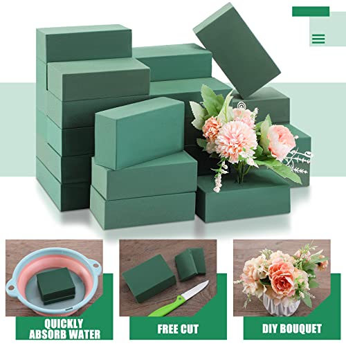 Marsui 30Pcs Floral Foam Blocks Dry and Wet Florist Foam Brick Flower Arrangements Supplies for Fresh and Artificial Flowers Craft Plant Filler Decoration, Green(3.2 x 5.5 x 1.8 Inch) - Image 3
