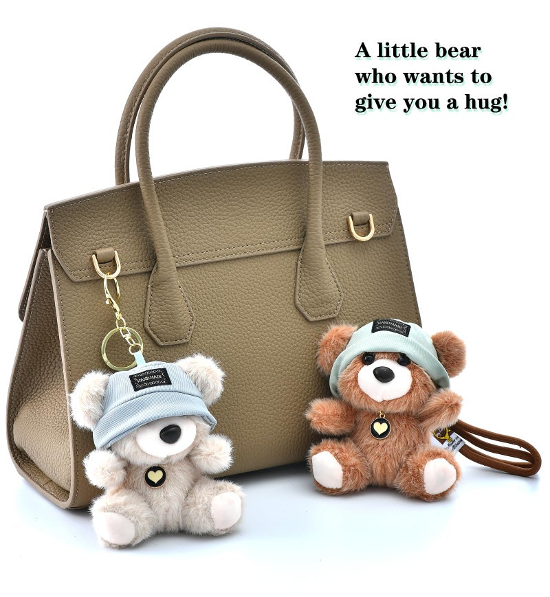 YILANFULL Teddy Bear Bag charm Plush Keychain Cute Kawaii Bear Keyring Purse Backpack Handbag Tote Charms Bookbag Decorations (Brown) - Image 5