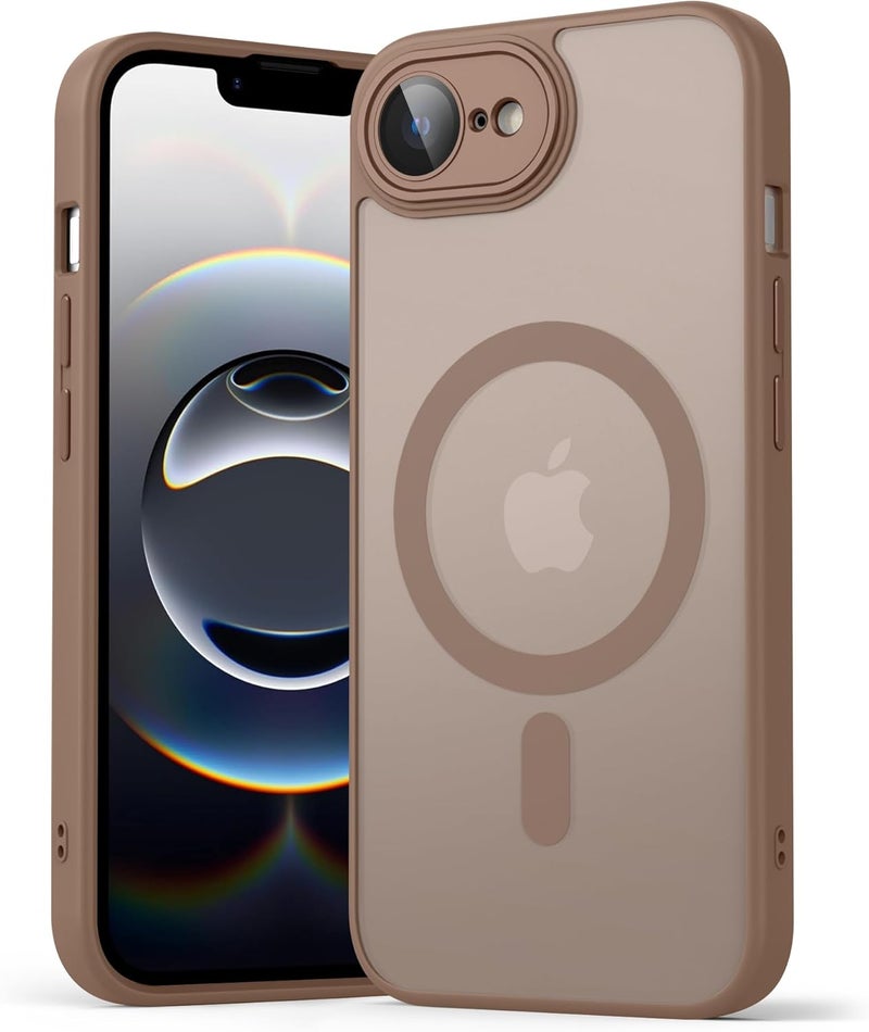 Demark Strong Magnetic for iPhone 16e/17e with MagSafe, 10FT Drop Resistant Matte Skin Feeling Back Cover Shockproof Slim Fit foriPhone 16e/17e Phone Case Cover (Brown) - Image 1