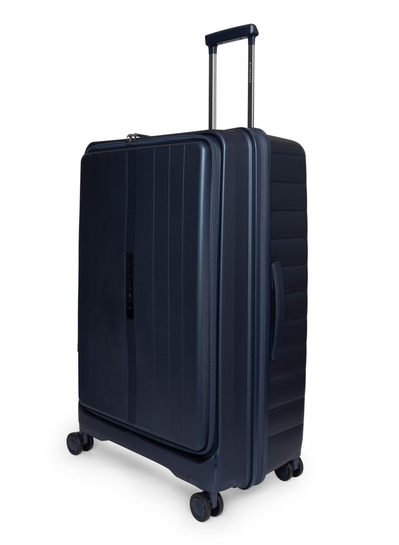 GIORDANO Giordano Titanium Front Opening Hardshell Luggage Set, Unbreakable Expandable, Secure Lock, 4 Double Wheels Travel Lugggage, Laptop Compartment on Small Carry-on Cabin Luggage, Checked Luggage. Navy  - Image 2