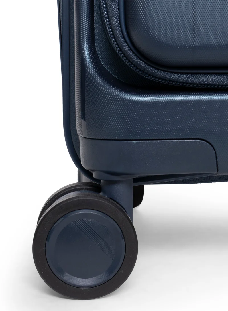 GIORDANO Navy Giordano Titanium Front Opening Hardshell Luggage Set, Unbreakable Expandable, Secure Lock, 4 Double Wheels Travel Lugggage, Laptop Compartment on Small Carry-on Cabin Luggage, Checked Luggage. Navy  | Best Price UAE