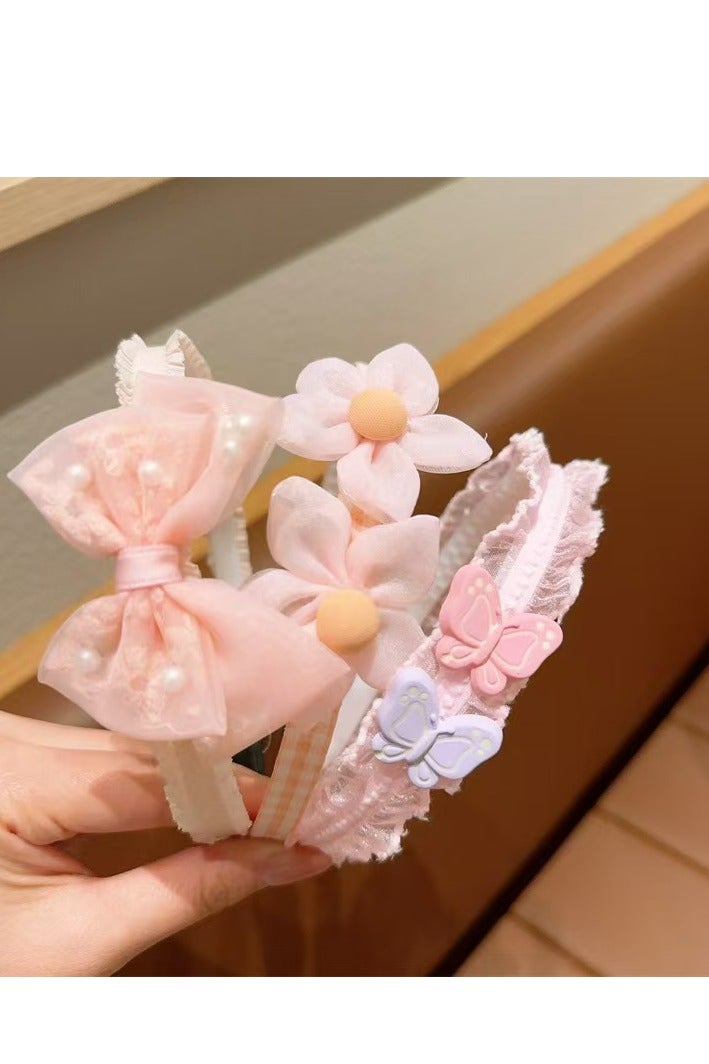 3pcs Elegant & Sweet Lace Floral Mesh Non-Slip Headbands, Charming Bow Accents, Trendy Hair Accessories