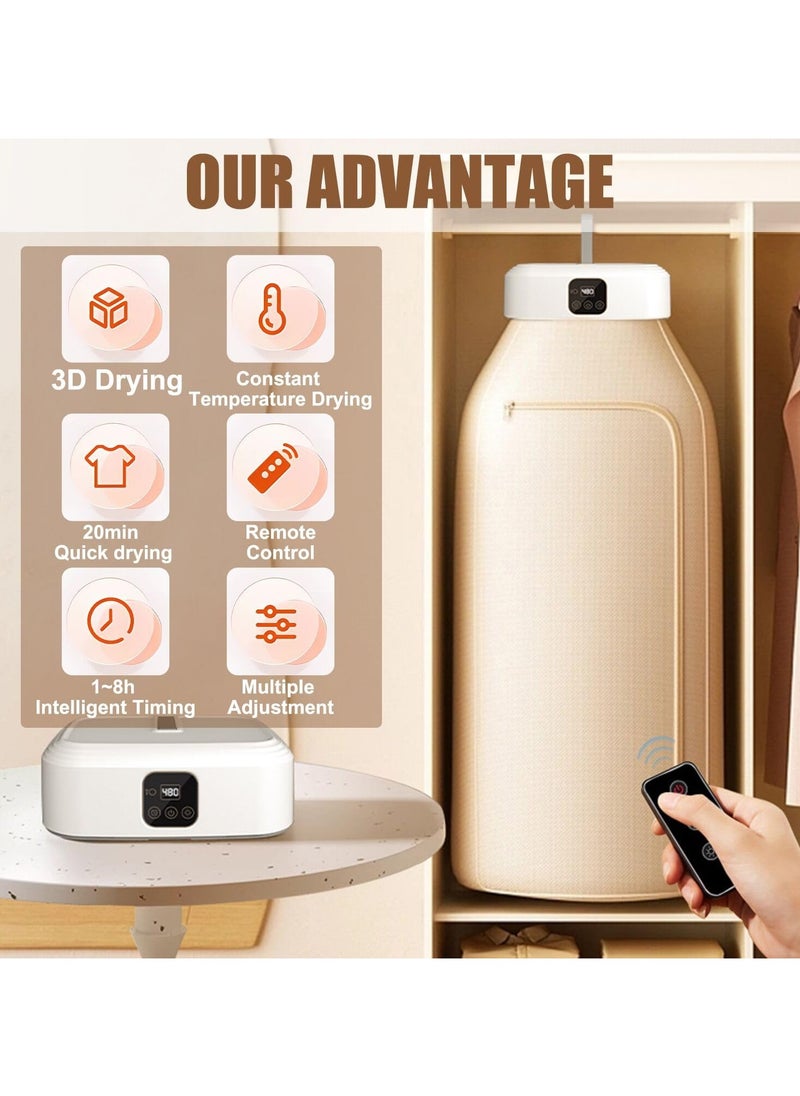 DubaiGallery - Portable Dryer, Portable Clothes Dryer - Adjustable Speeds Thermostat Electric Drying Machine - Quick Heat Quiet Compact Dryer for Laundry, Apartments and Travel, - Image 1