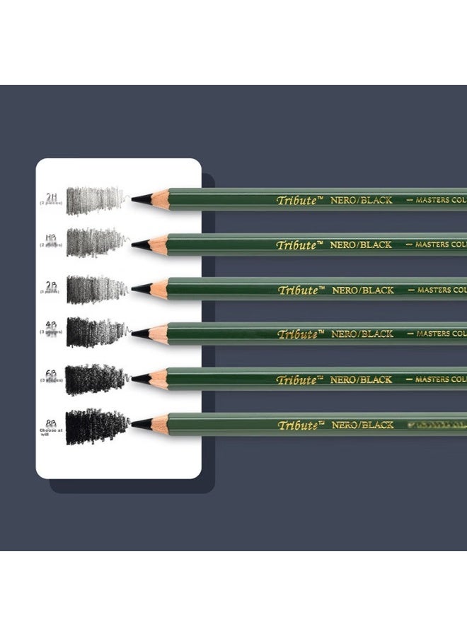 Marco Charcoal Sketching Pencil Master Series Professional Art 2b/4b/6b/16 Pencils 25-piece Set Drawing Tools Kit Sketching Markers - Image 3