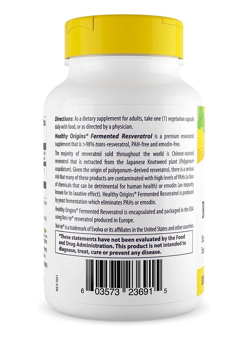 Healthy Origins - Resveratrol Supports Cardiovascular Health and Skin Health ( Veri-te ) Dietary Supplement 300mg - 60 Veggie Caps - Image 1