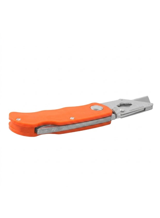 Folding Utility Knife with 5 Replaceable SK5 Steel Blades – Heavy Duty Box Cutter with Pocket Clip – Quick-Change Blade Mechanism & Safety Lock-Back Design – Portable Art Cutter for Wood, Leather & Cardboard - Image 2