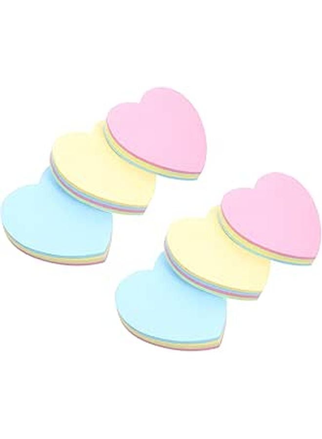 8Pcs Heart Shaped Super Sticky Memo Pads Bright Colors Clean Removal No Trace - Image 1