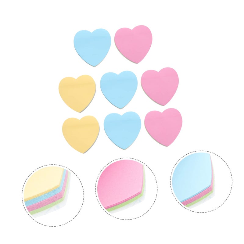 8Pcs Heart Shaped Super Sticky Memo Pads Bright Colors Clean Removal No Trace - Image 5
