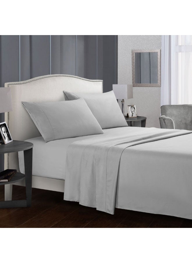 LEFAFA 4 Piece Bed Sheet Set, Soft Breathable Bamboo Polyester Sheets for Queen Size Bed Sheets with Deep Pocket, Hotel Luxury Breathable Cooling Bedding Sheet, 1 Fitted, 1 Flat, 2 Pillowcase(Full) - Image 1