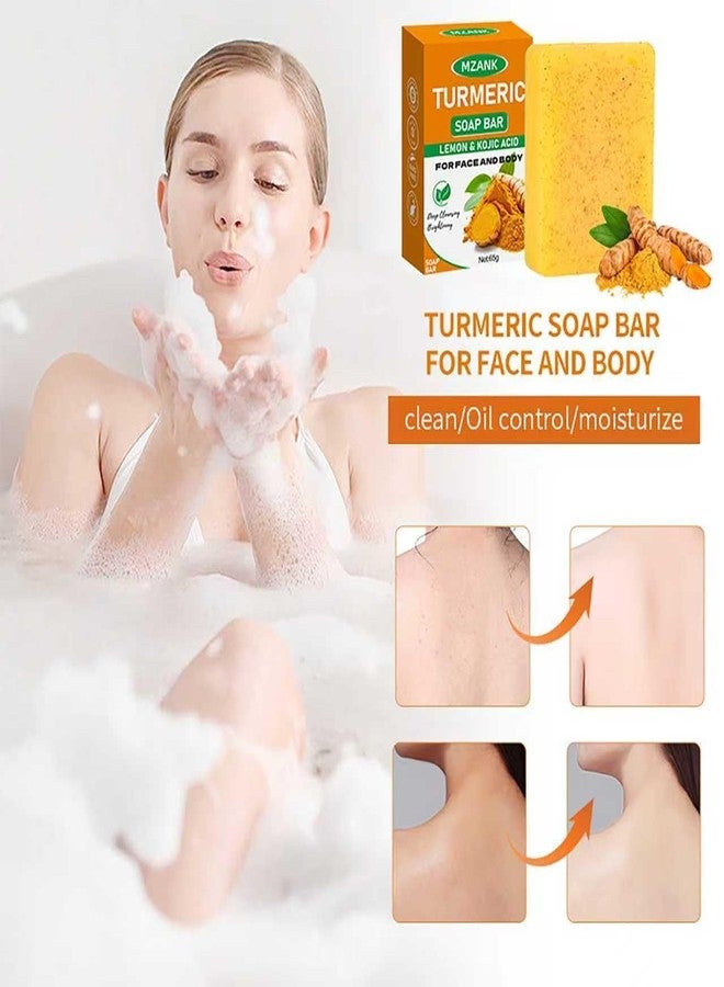 MZANK 2 Pack Kojic Acid Soap,Dark Spot Remover Turmeric Soap Bars Brightening & Moisturizing with Collagen,Vitamin,Hyaluronic Acid,Retinol,Shea Butter,Tumeric Soaps for Face Body All Skin Types - Image 3