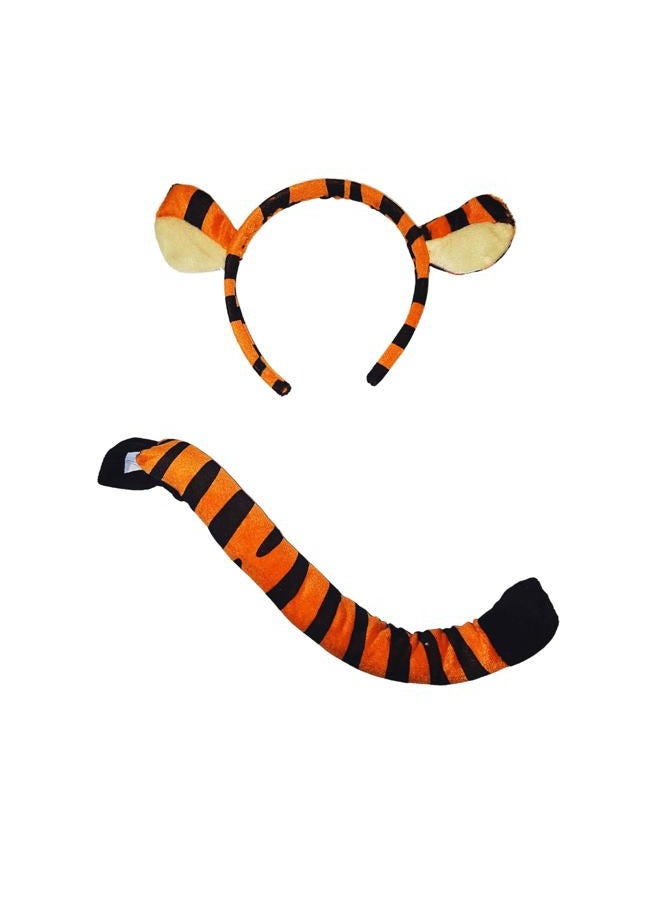 Making Believe Kids Plush Tiger Headband Ears Tail Safari Dressup Halloween - Image 3