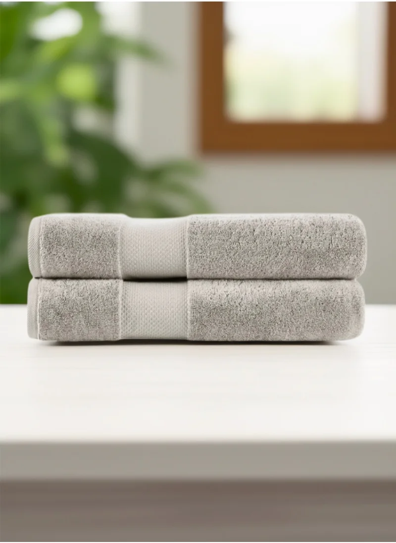 1Chase Luxury Cotton Bath Towels – Set of 2 Large Grey Towels | 70x140 cm, 600 GSM, Ultra-Soft & Absorbent Hotel & Spa Quality