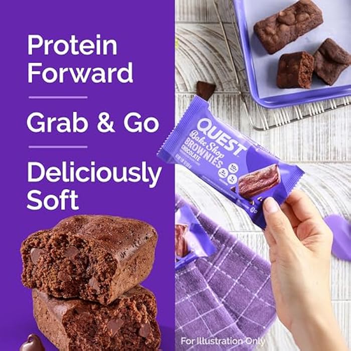 Quest Nutrition Bake Shop, Chocolate Brownies, 10g Protein, 2g Net Carbs, 1g Sugar, Protein Snack, 10 Count - Image 2