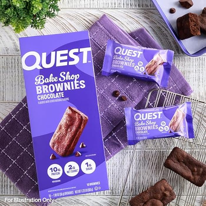 Quest Nutrition Bake Shop, Chocolate Brownies, 10g Protein, 2g Net Carbs, 1g Sugar, Protein Snack, 10 Count - Image 4