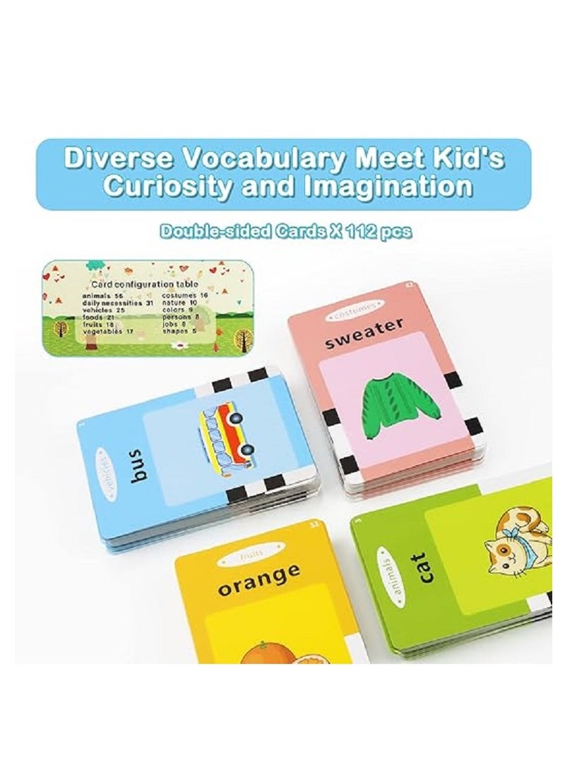 Educational Toy for Kids, Audible Flash Cards for Listening, Reading and Writing for Toddlers Ages 1-6, Flash Card Machine with 112 Double-Sided Cards - Image 4