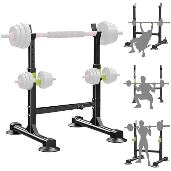 rayihni Squat Rack Stand Fitness Barbell Stand Pull Up Bar, Strength Training Bench Press Rack Adjustable Power Barbell Rack Dip Stand Multifunctional Dumbbell Rack Weight Lifting Home Indoor Gym, Load 300Kg - Image 1