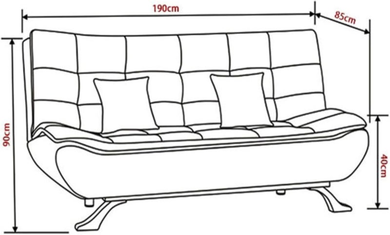 Modern Multi-function Sea Blue Sofa Bed - Folding Sleeper Sofa Cum Bed - Image 2