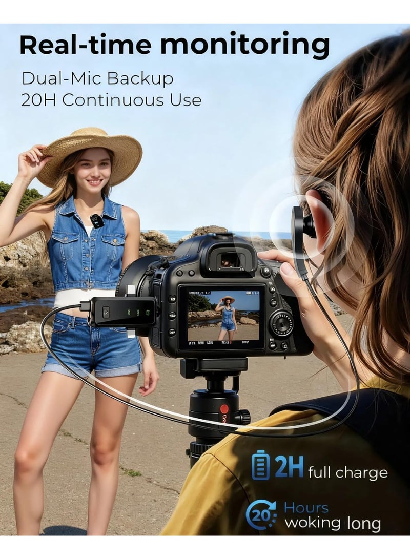 3 in 1 Microphone for iPhone/Android/Camera, Wireless Microphones, 328ft Transmission, 18H Battery Life, Mini Microphone for Record Interview, Vlogs, YouTube, Tiktok - Image 5