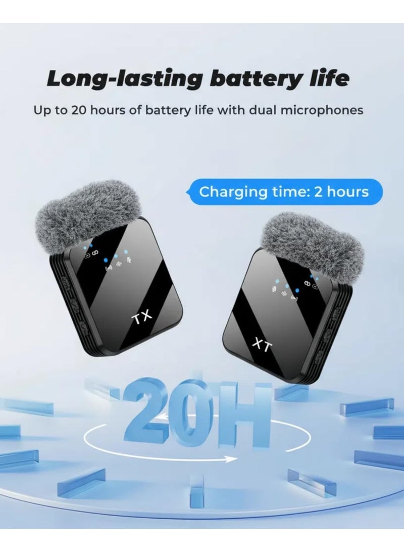 3 in 1 Microphone for iPhone/Android/Camera, Wireless Microphones, 328ft Transmission, 18H Battery Life, Mini Microphone for Record Interview, Vlogs, YouTube, Tiktok - Image 3