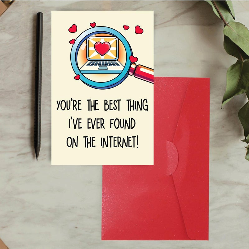 Cheerin Funny Anniversary Card with Envelopes - Humorous Love Cards for Him and Her - Romantic Card for Husband, Wife, Fiance, Boyfriend and Girlfriend - Hilarious Birthday Gift 5x8 Inch - Image 4