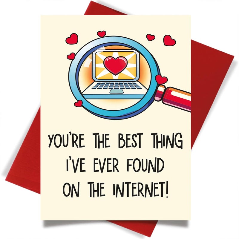 Cheerin Funny Anniversary Card with Envelopes - Humorous Love Cards for Him and Her - Romantic Card for Husband, Wife, Fiance, Boyfriend and Girlfriend - Hilarious Birthday Gift 5x8 Inch - Image 1
