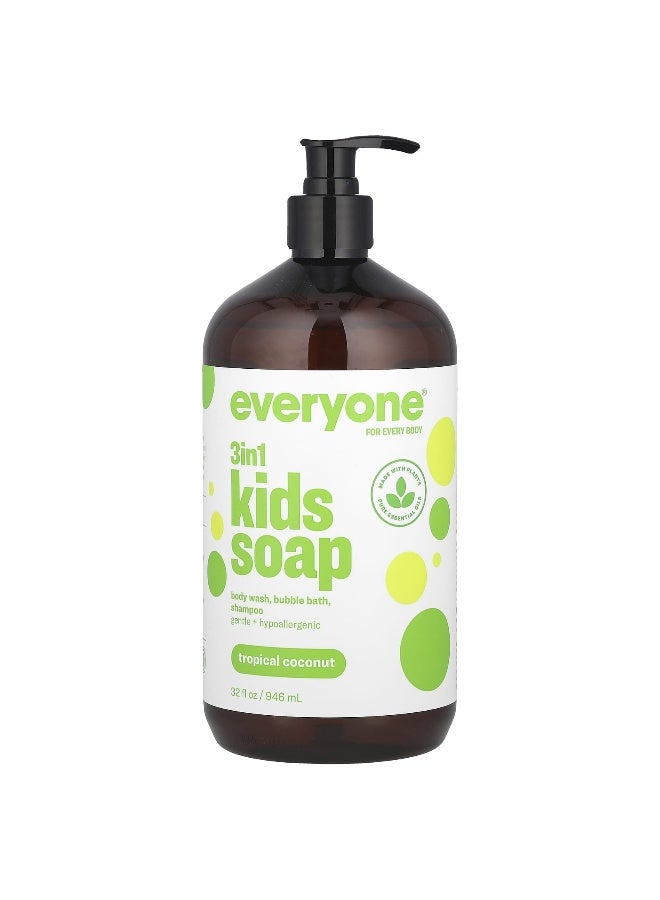 Everyone, 3 in 1 Kids Soap, Tropical Coconut, 32 fl oz (946 ml) - Image 1
