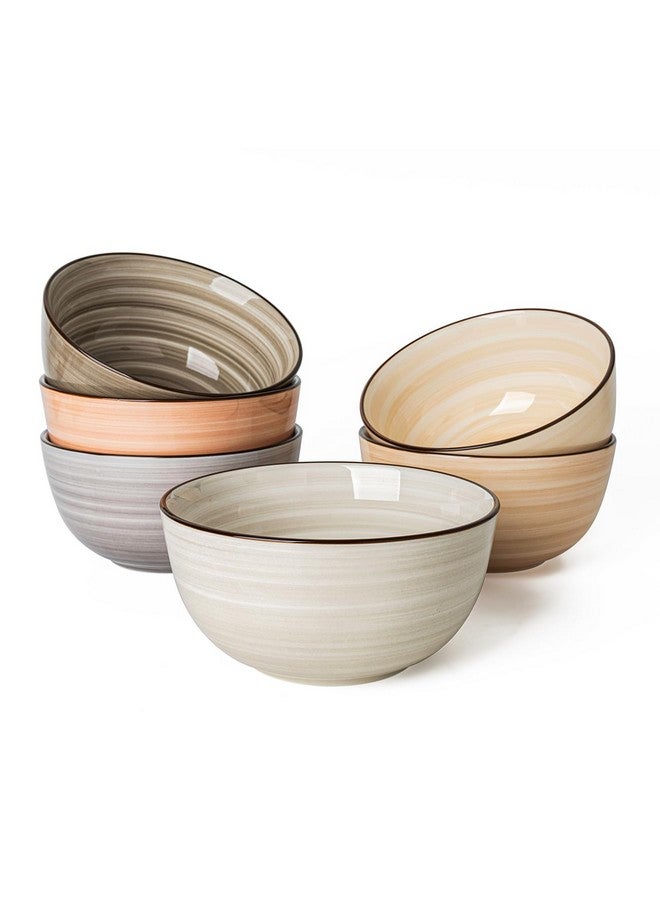 Sweese Cereal Bowl - 20 Oz Soup Bowls Set of 6 for Cereal, Snack, Rice, Salad, Side Dishes, Porcelain Bowls for Kitchen Decor, LEAD & CADMIUM FREE, Multicolor, Neutral - Image 1