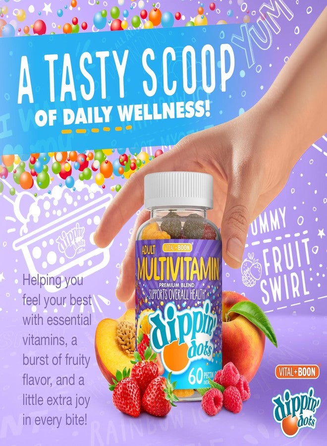 Vital+Boon Dippin' Dots - Multivitamin Gummies for Adults - Gummy Vitamins with Vitamin A, B6, C, D3, E & Folic Acid - Vegetarian, Non-GMO, Gluten-Free (60 Count) - Image 4